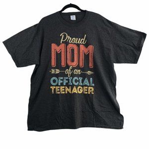 Womens T-Shirt Plus Size 2XL XXL Gray Proud Mom Teenager Birthday Boy Girl NWOT